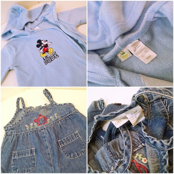 Mixed Bulk Lot(4) Unisex Baby 3-6mos Fleece 1-piece Overalls Bib Superman Shorts - Picture 3 of 12